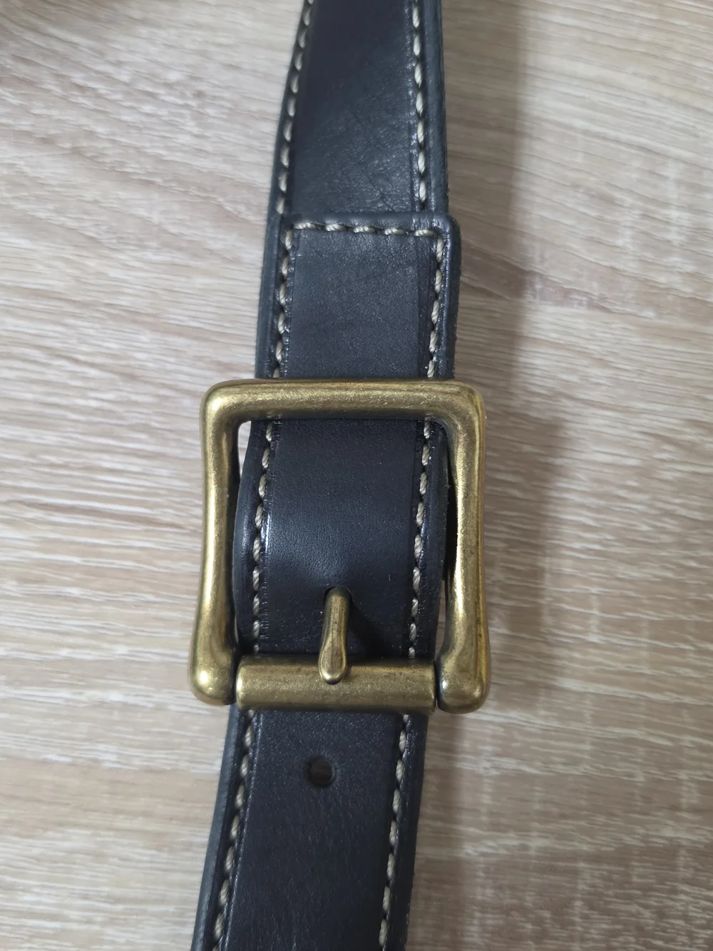 Fossil Black/ Gold Leather Saddle Bag Double Turn Lock Satchel Crossbody Purse